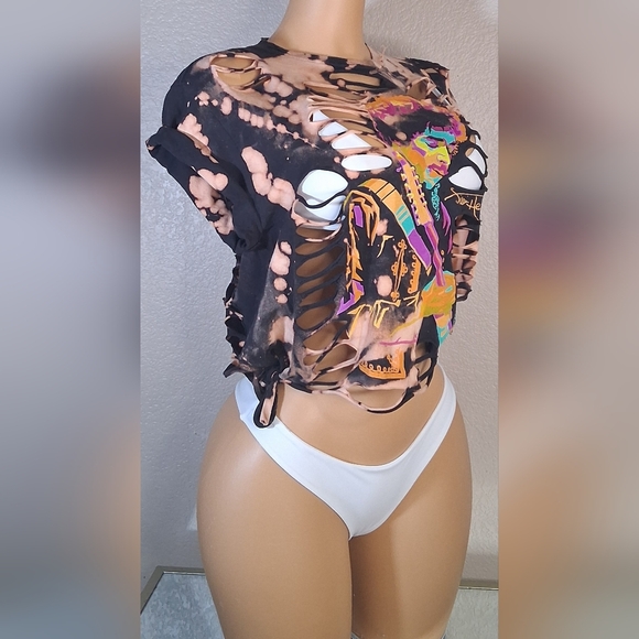 Stylish Black and Orange Women's Top - Picture 4 of 6